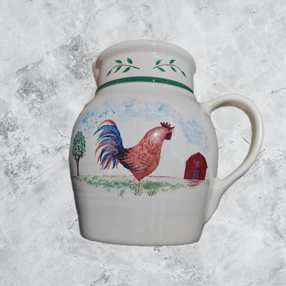 The Crock Shop Santa Ana Other - Crock Shop Pottery Santa Ana CA - Farmhouse Rooster Water Pitcher  Cottagecore